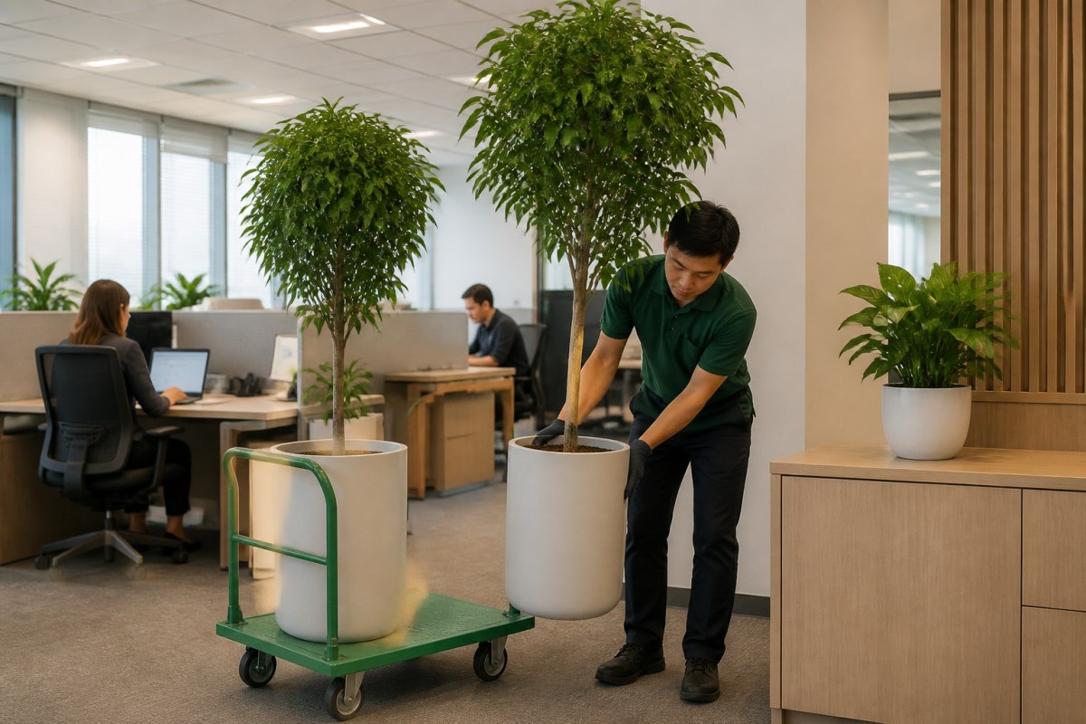 Hoạt động thay cây định kỳ giúp không gian luôn chỉn chu