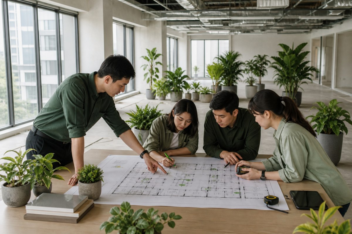 Quy trình triển khai mảng xanh cho một văn phòng mới